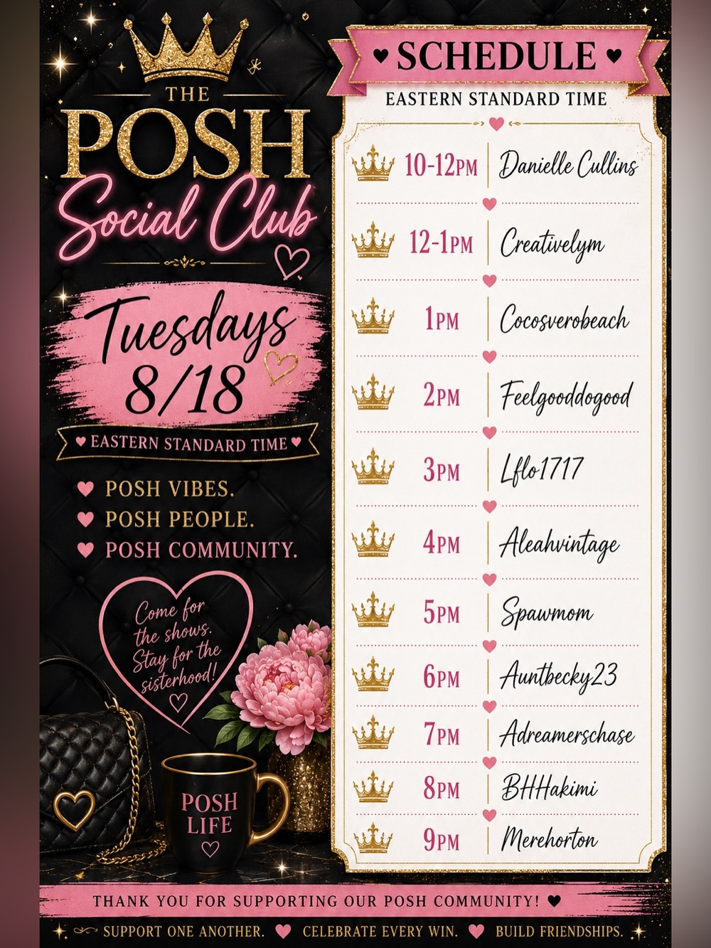 The Posh Social Club Train Show Flyer